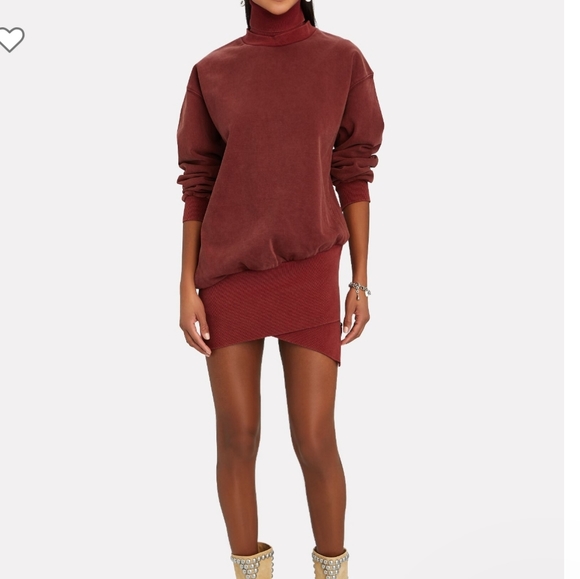 YOUNG FABULOUS AND BROKE Turtleneck Sweater Tunic Side Zipper Mini Dress - Picture 4 of 6